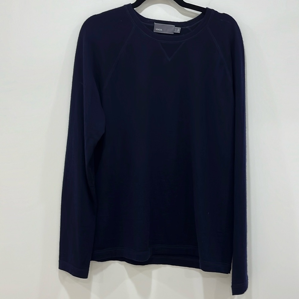Vince navy cashmere wool blend crewneck sweater